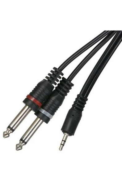 Tunex 10 Metre 1X3.5 Mm Stereo 2X6.3 Mm Mono Kablo MR-1000 ürün görseli 1