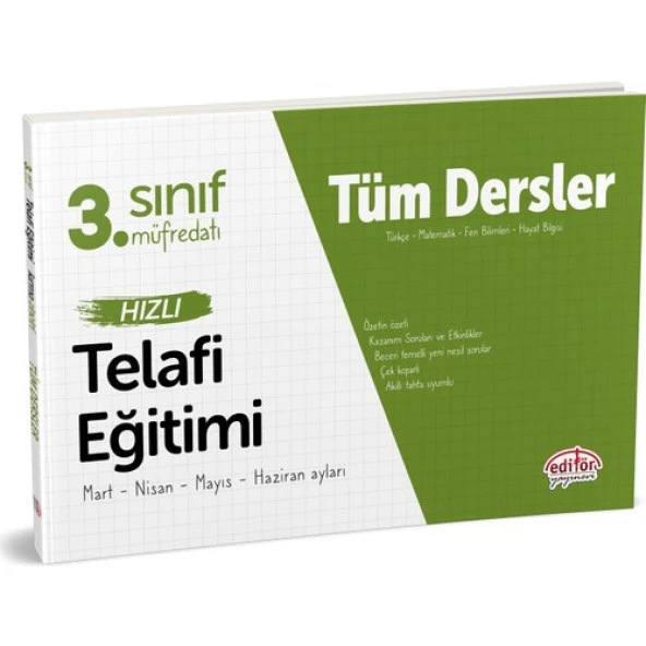 Editör Yayınları 3. Sınıf Tüm Dersler Hızlı Telafi Eğitimi ürün görseli 1