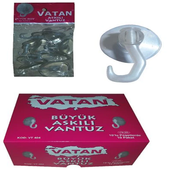 Vatan Vantuz Kancalı 10 Lu Büyük VT404 ürün görseli 1