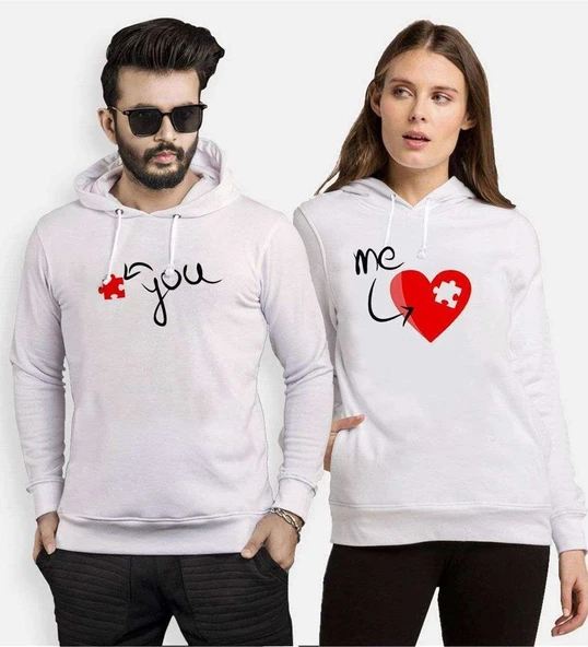 Tshirthane Sen Benim Eksik Parçamsın Sevgili Kombinleri Kapüşonlu Kombini ürün görseli 1