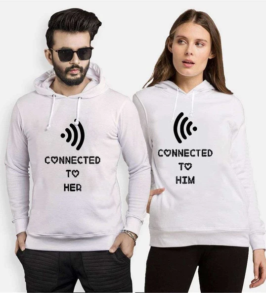 Tshirthane Connected To Her Sevgili Kombinleri Kapüşonlu Kombini ürün görseli 1