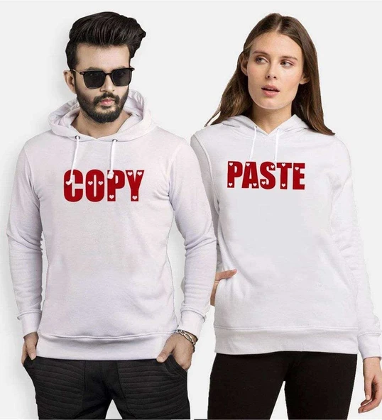 Tshirthane Copy Paste Kopyala Yapıştır Sevgili Kombinleri Kapüşonlu Kombini ürün görseli 1