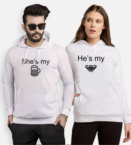 Tshirthane My Beer My Diamond Sevgili Kombinleri Kapüşonlu Kombini ürün görseli 1