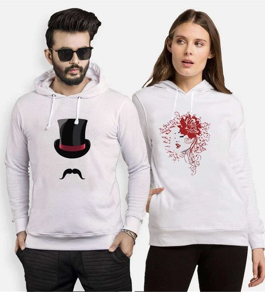 Tshirthane Her Beast His Beutiful  Sevgili Kombinleri Kapüşonlu Kombini ürün görseli 1