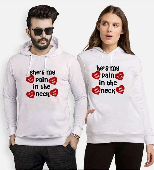 Tshirthane My Pain İn The Neck Sevgili Kombinleri Kapüşonlu Kombini ürün görseli 1