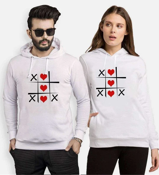 Tshirthane Xox  Kalp Sevgili Kombinleri Kapüşonlu Kombini ürün görseli 1