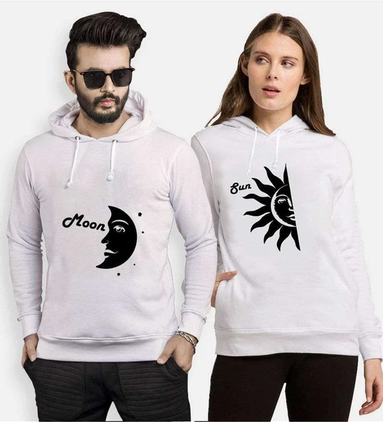 Tshirthane Ay Güneş Sevgili Kombinleri Kapüşonlu Kombini ürün görseli 1