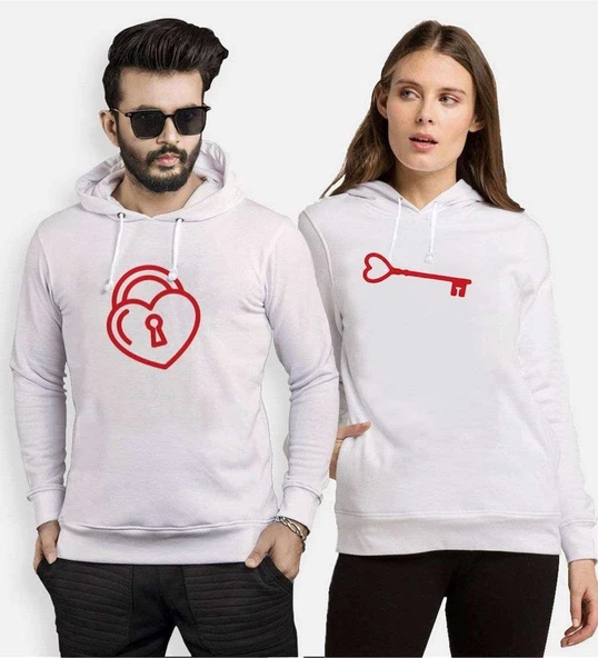 Tshirthane Kalbimin Kilidi Sevgili Kombinleri Kapüşonlu Kombini ürün görseli 1