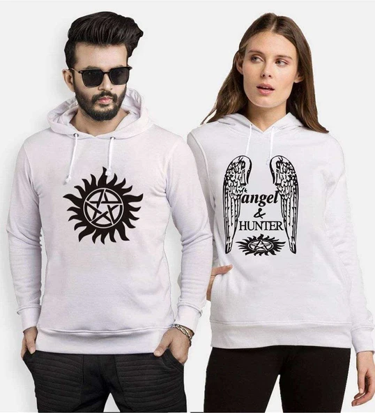 Tshirthane Angel Hunter Sevgili Kombinleri Kapüşonlu Kombini ürün görseli 1