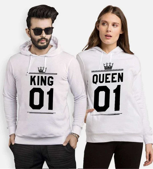 Tshirthane King Queen 01 Sevgili Kombinleri Kapüşonlu Kombini ürün görseli 1