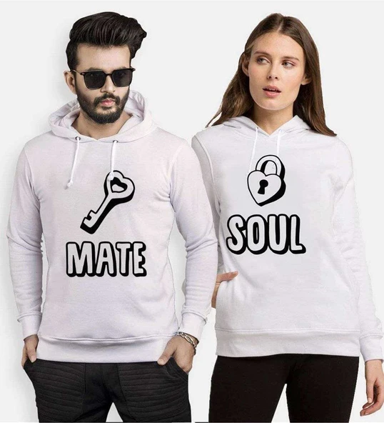 Tshirthane Soul Mate Anahtar Sevgili Kombinleri Kapüşonlu Kombini ürün görseli 1