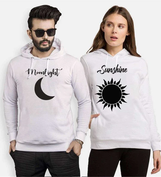 Tshirthane Moonlight Sunshine  Sevgili Kombinleri Kapüşonlu Kombini ürün görseli 1