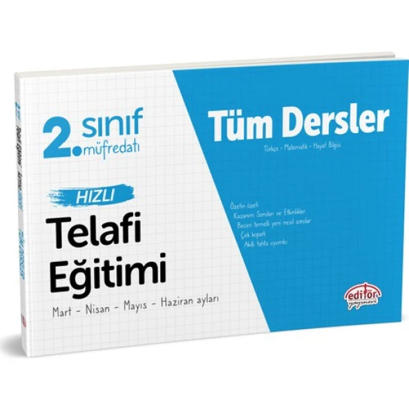 Editör Yayınları 2. Sınıf Tüm Dersler Hızlı Telafi Eğitimi ürün görseli 1