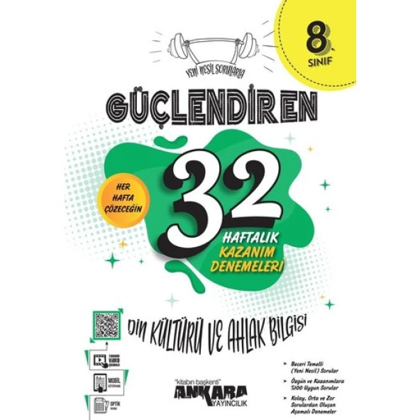 Ankara Yayıncılık 8.Sınıf Güçlendiren 32 Haftalık Din Kültr. Ve Ahlak Bilgisi Kazanım Denemeleri ürün görseli 1