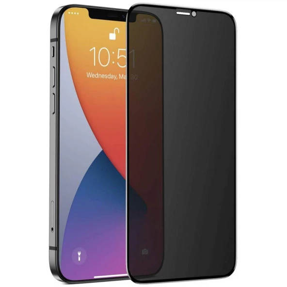 Vendas iPhone 12 Privacy tam kaplama hayalet cam ekran koruyucu ürün görseli 1