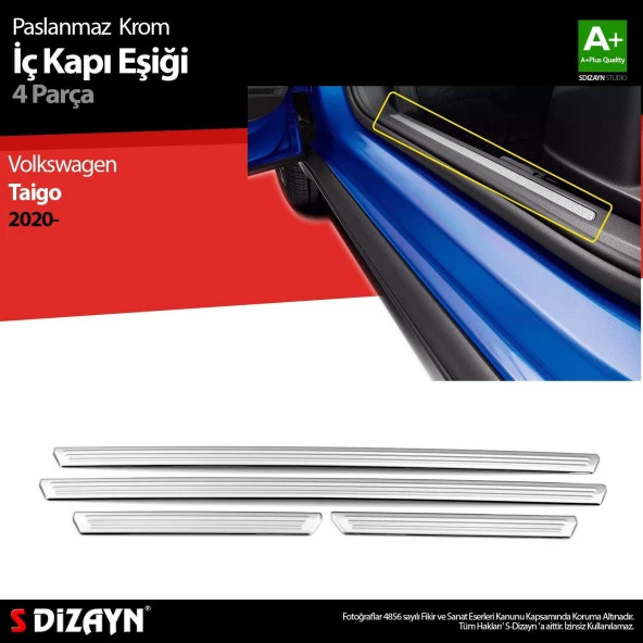 Volkswagen Taigo Krom için İç Kapı Eşiği 4 Parça. 2020 Üzeri ürün görseli 1