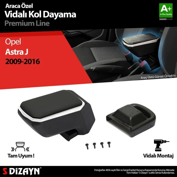 Opel Astra Uyumlu J ABS Vidalı Kol Dayama Kolçak Gri 2009-2016 A+Kalite Parça ürün görseli 1