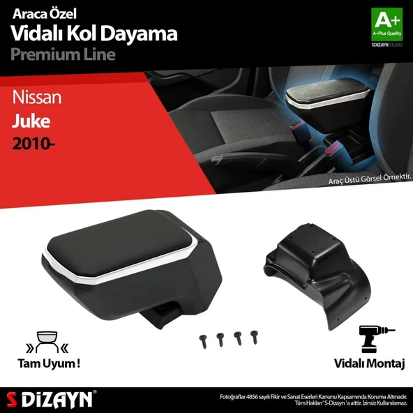 Nissan Juke Uyumlu ABS Vidalı Kol Dayama Kolçak Gri 2010 Üzeri A+Kalite Parça ürün görseli 1