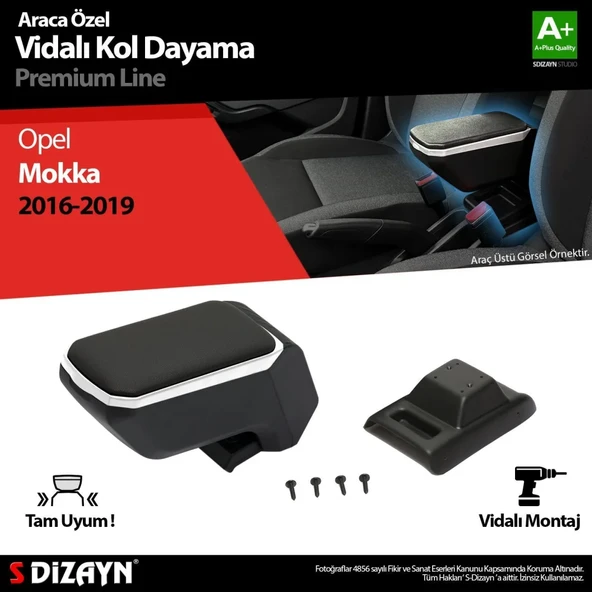 Opel Mokka Uyumlu ABS Vidalı Kol Dayama Kolçak Gri 2016-2019 A+Kalite Parça ürün görseli 1