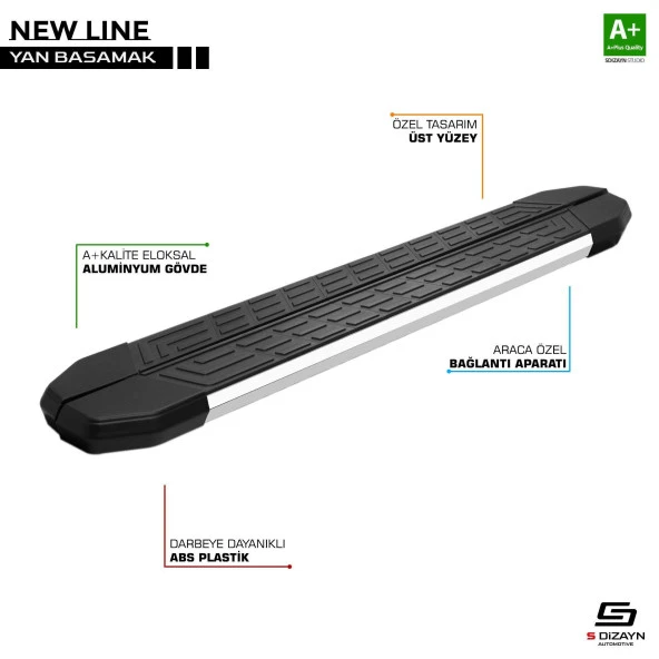 Skywell Et5 Uyumlu Newline Krom Yan Basamak 193 Cm 2021 Üzeri Parça ürün görseli 1