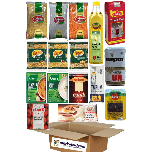 RAMAZAN PAKETİ ERZAK YARDIM KOLİSİ PAKETİ 16 PARÇA ürün görseli 1