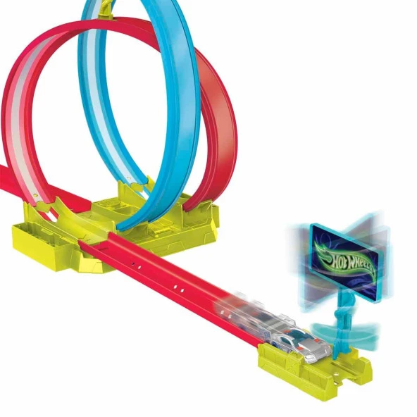 Hot Wheels Neon Yarışlar Çifte Çemberde Yarış Seti - Resim 3