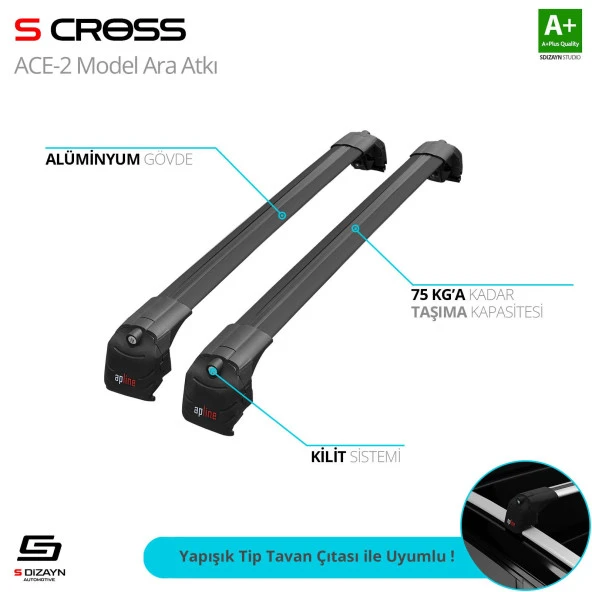 Audi Q3 (8U) için 2012-2018 Ace-2 Model Siyah Ara Atkı A+ Kalite ürün görseli 1