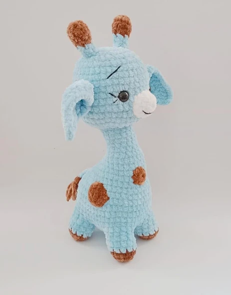 Mavi Tatlı Zürafa Amigurumi Organik Oyuncak ürün görseli 1