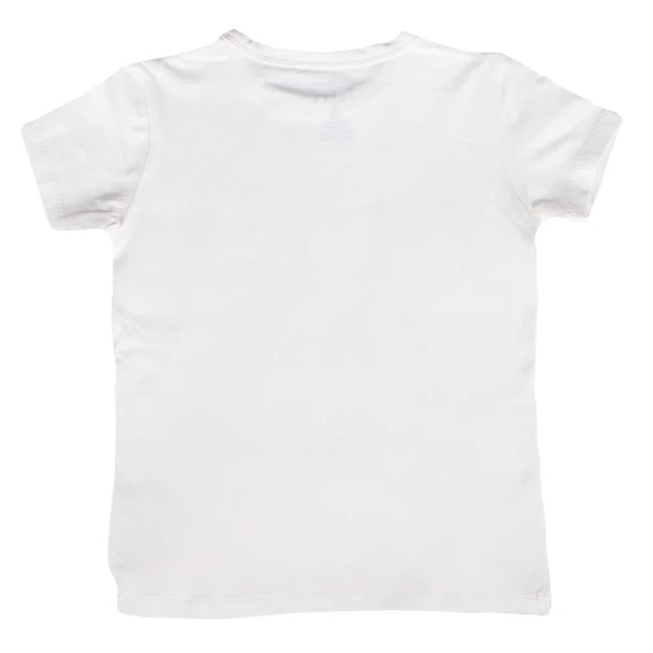 Unisex Ekru Sade Kısa Kol Badi - Resim 3