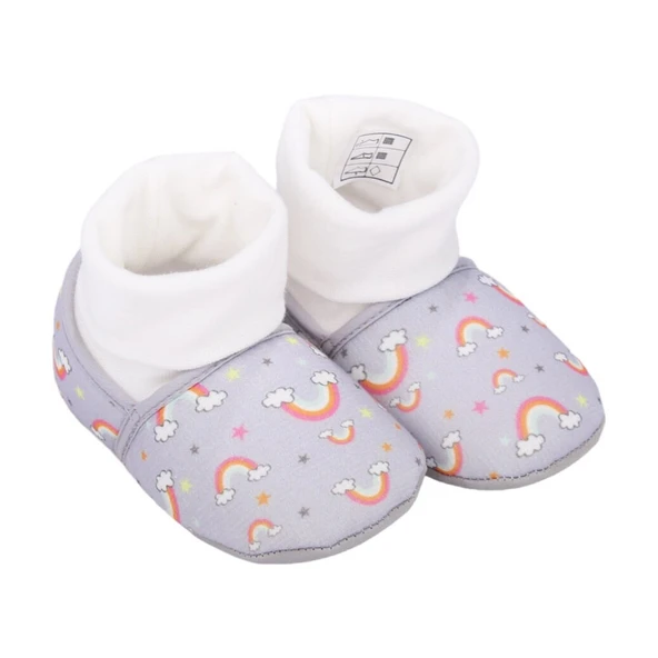 Unisex Gri Gökkuşağı Desenli Panduf ürün görseli 1