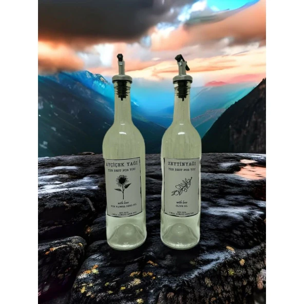 Sızdırmaz Zeytinyağı ve Ayçiçek Yağı Şişesi Yağdanlık Şeffaf Renkli 2 Adetx750 ML(Kopya) ürün görseli 1