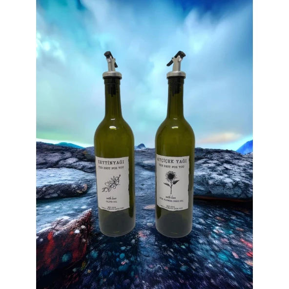 Sızdırmaz Zeytinyağı ve Ayçiçek Yağı Şişesi Yağdanlık Koyu Renkli 2 Adetx750 ML ürün görseli 1