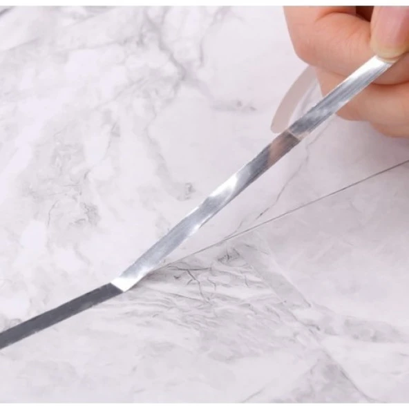 Fayans Arası Yapışkan Alüminyum Derz Bandı Gümüş 50m x 1cm ürün görseli 1