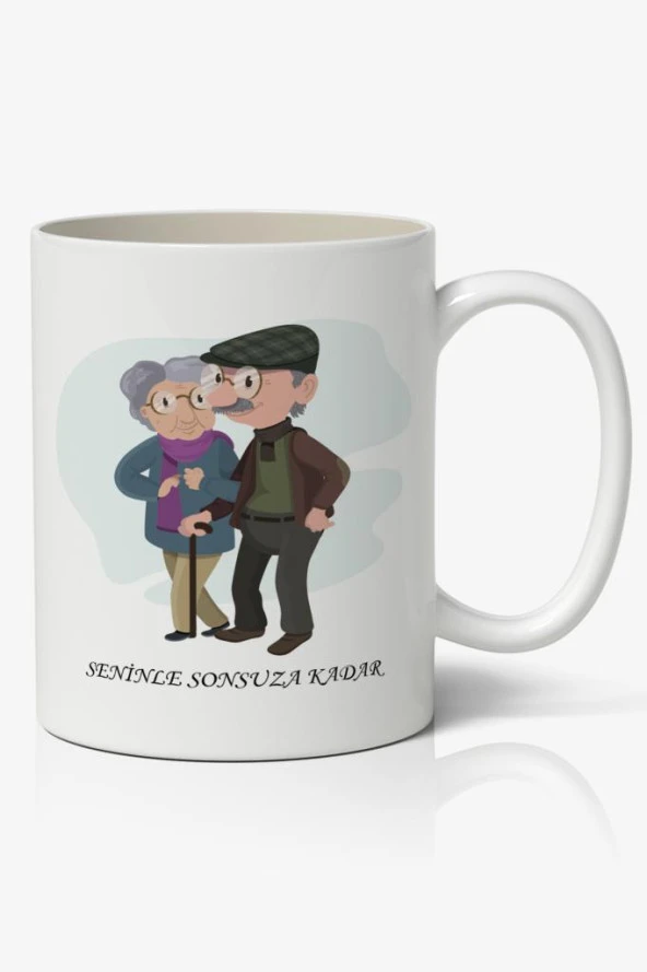 SENİNLE SONSUZA KADAR Sevgiliye Özel Sevgililer Günü Baskılı Kupa Bardak Kahve Kupa Bardak ürün görseli 1
