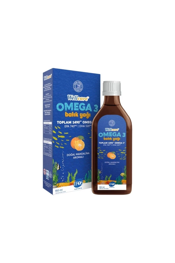 Wellcare Omega 3 Doğal Mandalina Balık Yağı Sıvı 150 Ml ürün görseli 1