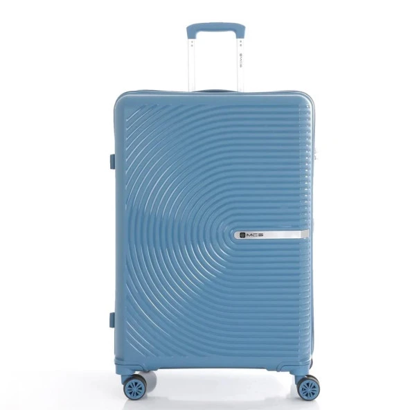 Mçs Valiz 3lü Set Kırılmaz PP Silikon Sky Blue - Resim 3