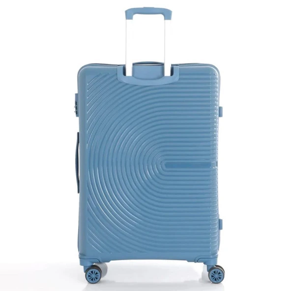 Mçs Valiz 3lü Set Kırılmaz PP Silikon Sky Blue - Resim 5