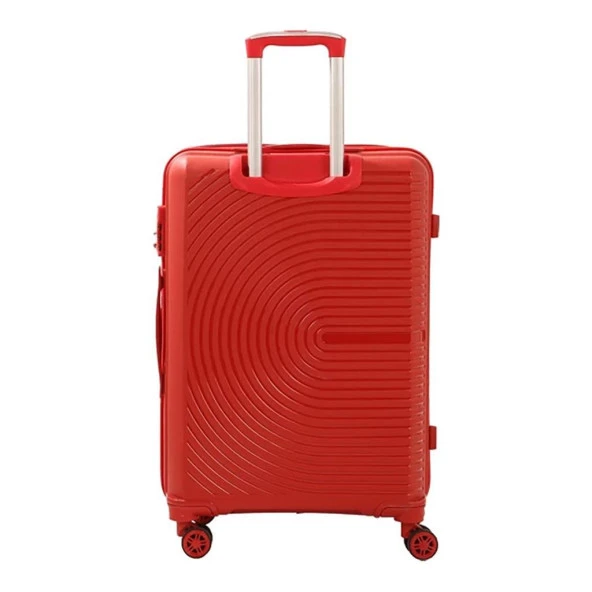 Mçs Valiz 3lü Set Kırılmaz PP Silikon Kırmızı - Resim 4