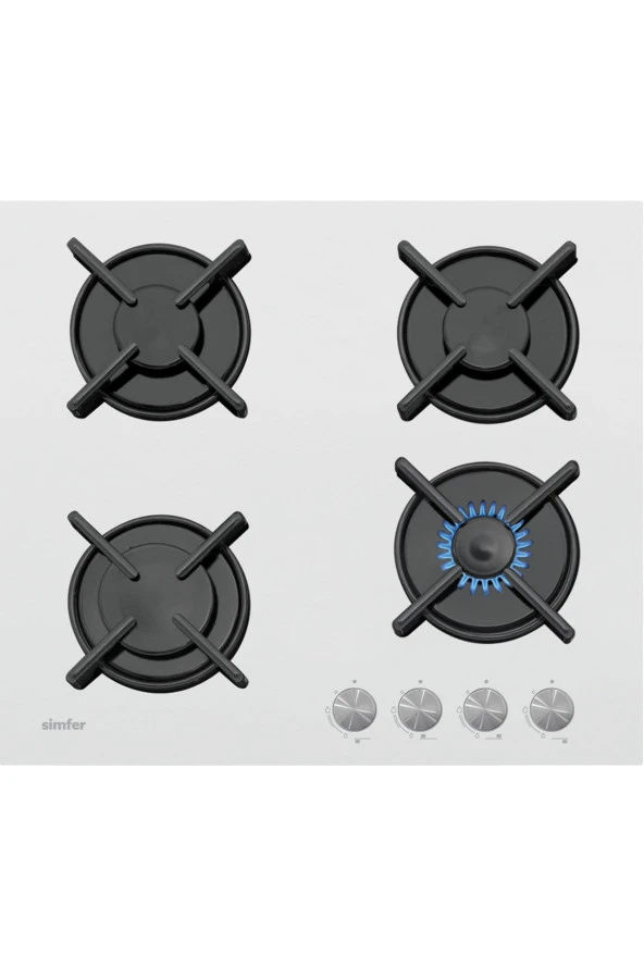Simfer 3036-N Set Üstü Cam Ocak Beyaz - Resim 2