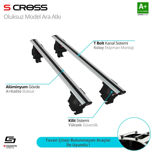 Nissan Juke (F15) için 2010-2019 Oluksuz Model Gri Ara Atkı A+ Kalite ürün görseli 1