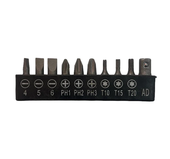 BİTS UÇ SETİ 25mm 10 PARÇA YILDIZ/DÜZ/TORX ürün görseli 1