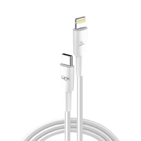LinkTech K608 Type-C to iPh Lightning 30W 2mt Şarj Kablosu Beyaz ürün görseli 1
