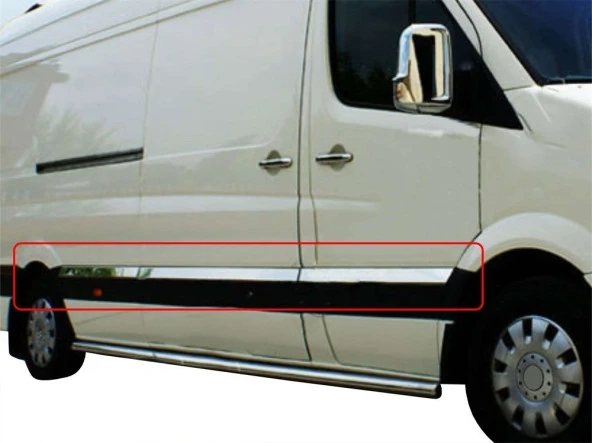 Volkswagen Crafter Yan için Kapı Çıtası 10 Parça Krom (Extra Uzun) 2006-2011 ürün görseli 1