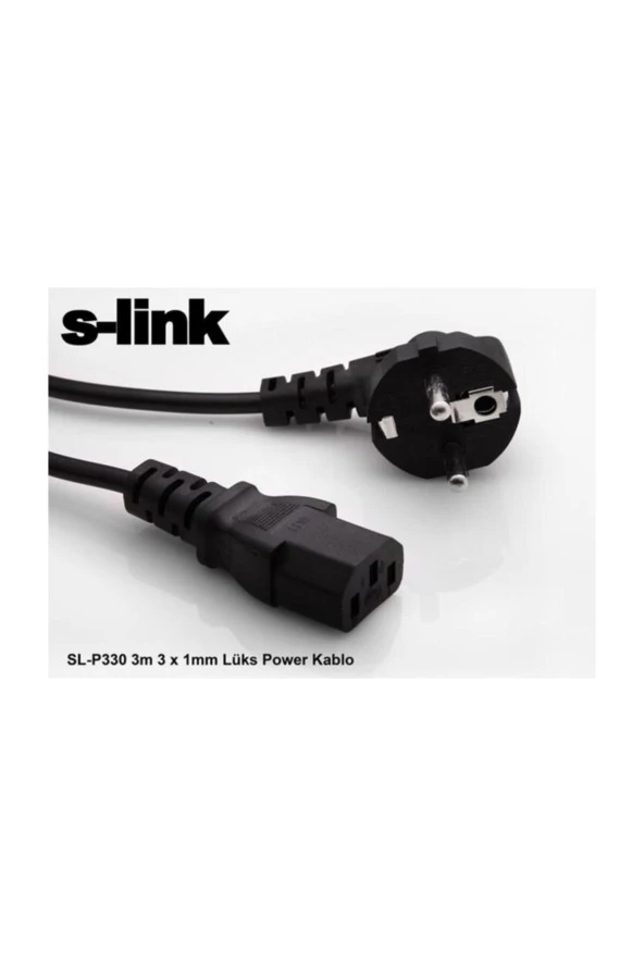 S-LİNK SL-P330 3MT 3-1MM POWER ELEKTRİK KABLOSU ürün görseli 1