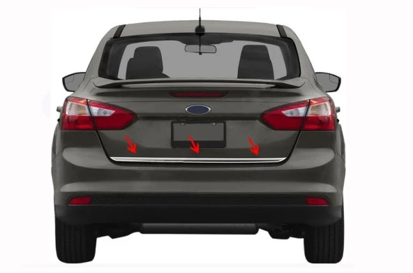 Ford Focus 3 için Bagaj Alt Çıta Krom Sedan 2011-2014 ürün görseli 1