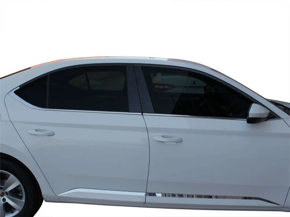 Skoda Super B8 için Cam Çıtası 8 Parça Krom 2015 Ve Sonrası ürün görseli 1