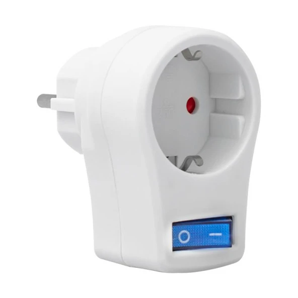 10 AMPER - 2510 WATT TEKLİ BEYAZ ANAHTARLI AKIM KORUMALI PRİZ ürün görseli 1