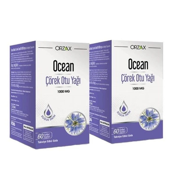 Ocean Çörek Otu Yağı 1000 mg 60 Kapsül 2li (120 Kapsül) ürün görseli 1