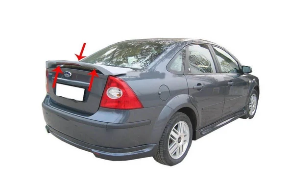 Ford Focus Uyumlu 2 Sedan Spoiler Bagaj Yüksek (Işıklı) Fiber 2005-2011 ürün görseli 1