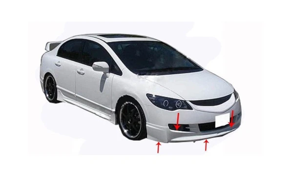 Honda Civic 8 için Ön Tampon Altı (Mugen Md) Fiber 2006-2008 ürün görseli 1